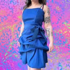 vtg y2k 2003 originals tiered formal cupcake mini dress with bow, fits md/lg